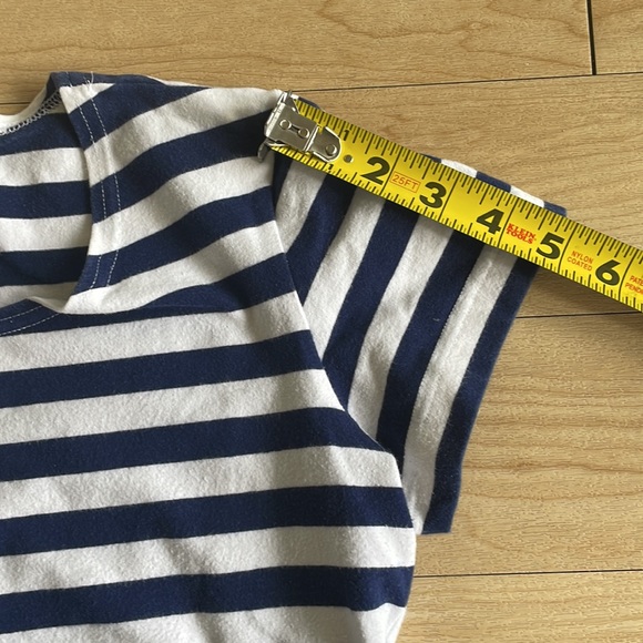 Karen Kane lifestyle navy and white striped shirt size medium made in the USA - Picture 6 of 6